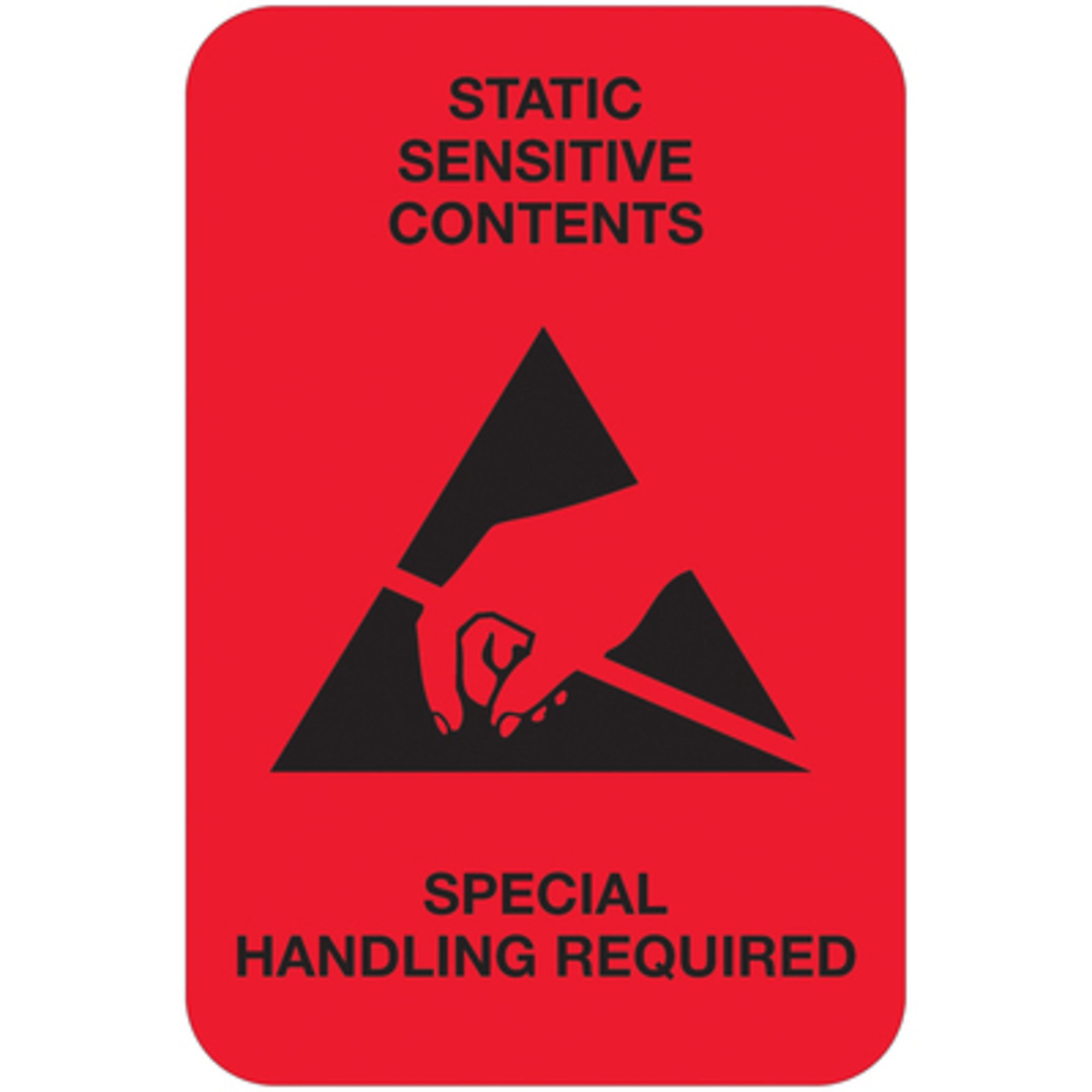 Stock Packaging Stat Sensi Conte Labels — 2in. x 3in., Fluorescent Red, 500 Pcs, Model# DL1372